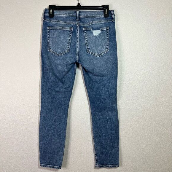 Gap Womens True Skinny Ankle Jeans Mid‎ Rise Distressed Medium Wash Size 26 2P - Picture 4 of 7